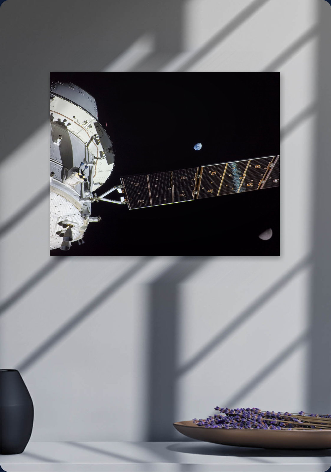 Orion Earth & Moon on the wall